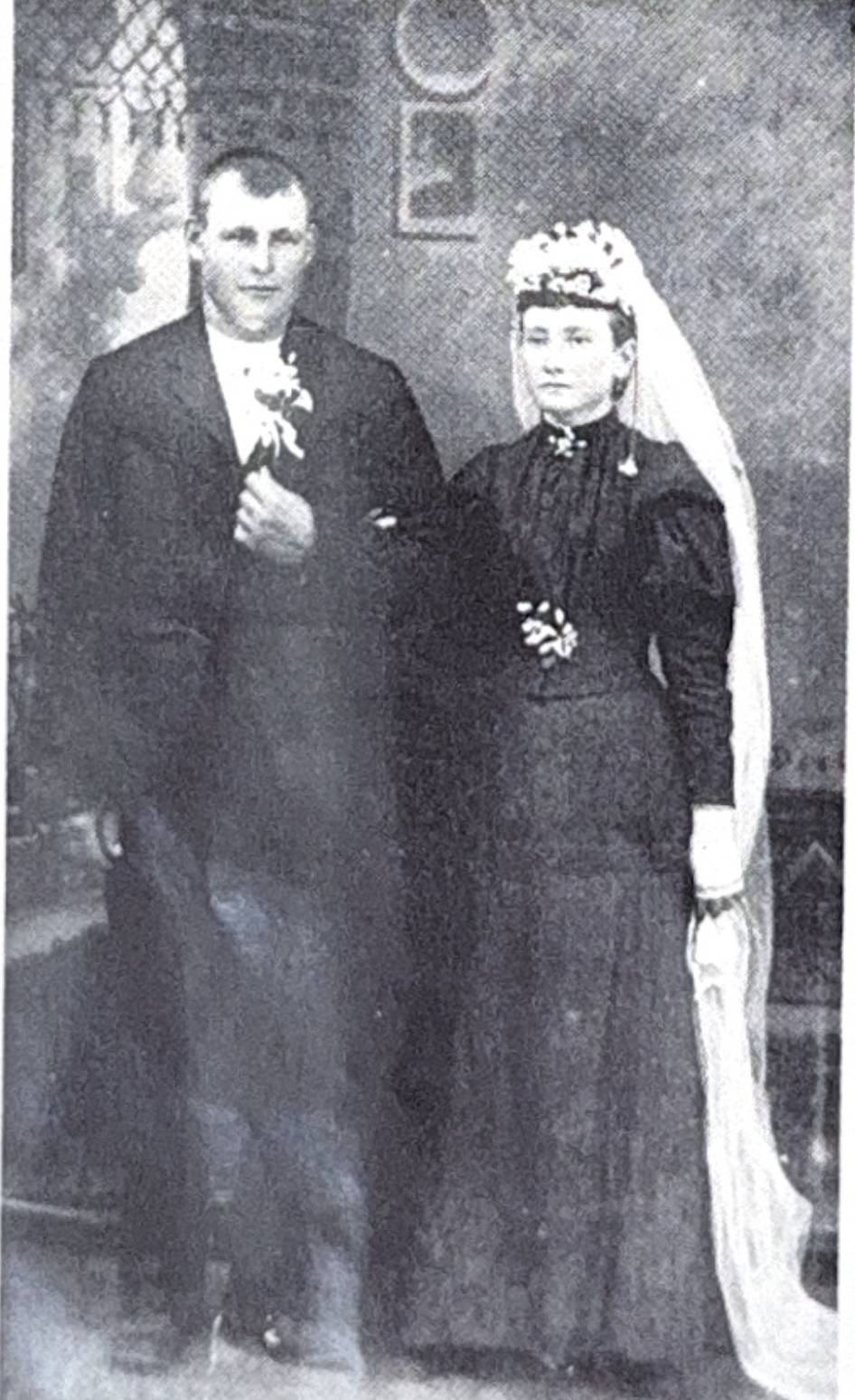 Formal Wedding portrait with bride in black dress